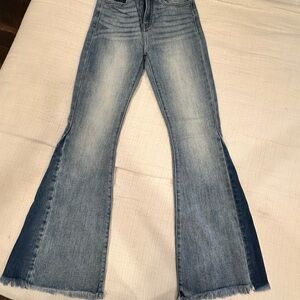 KanCan Two-Tone Flare Jeans
